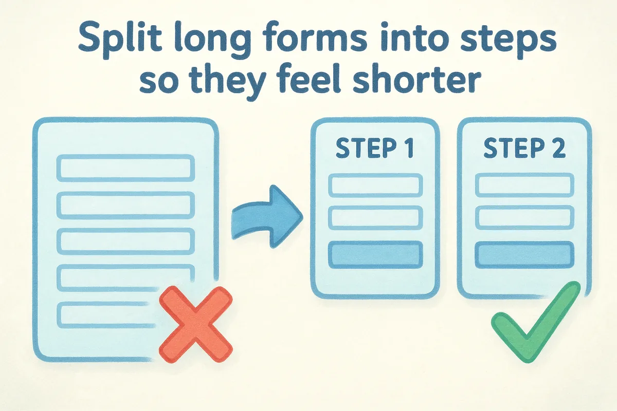 Split long forms into steps so they feel shorter