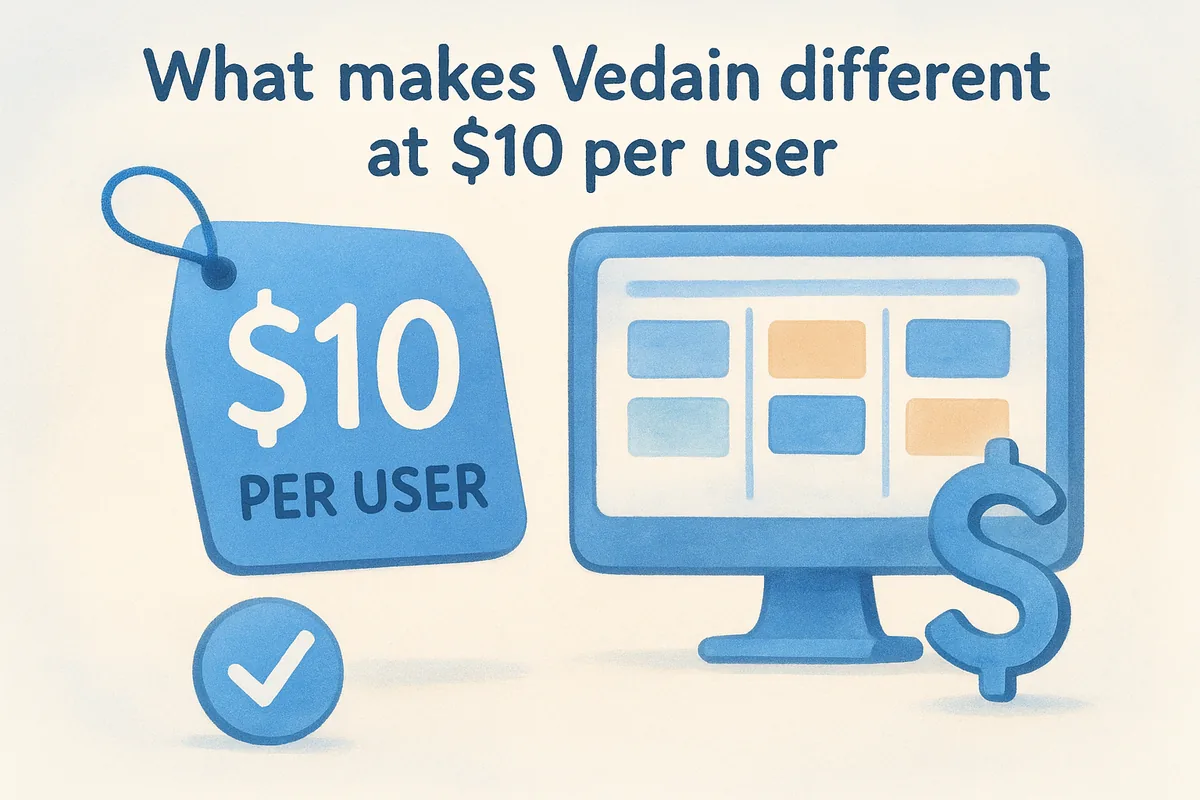 What makes Vedain different at $10 per user