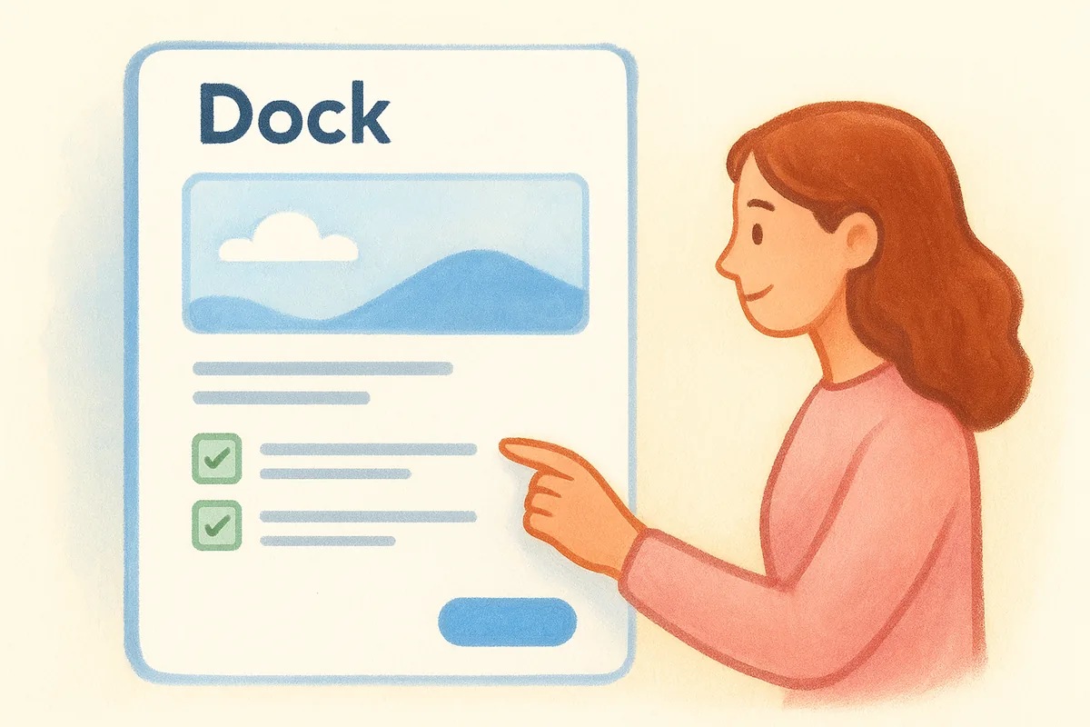 2. Dock for client-facing onboarding portals