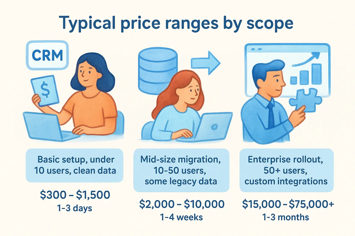 Typical price ranges by scope