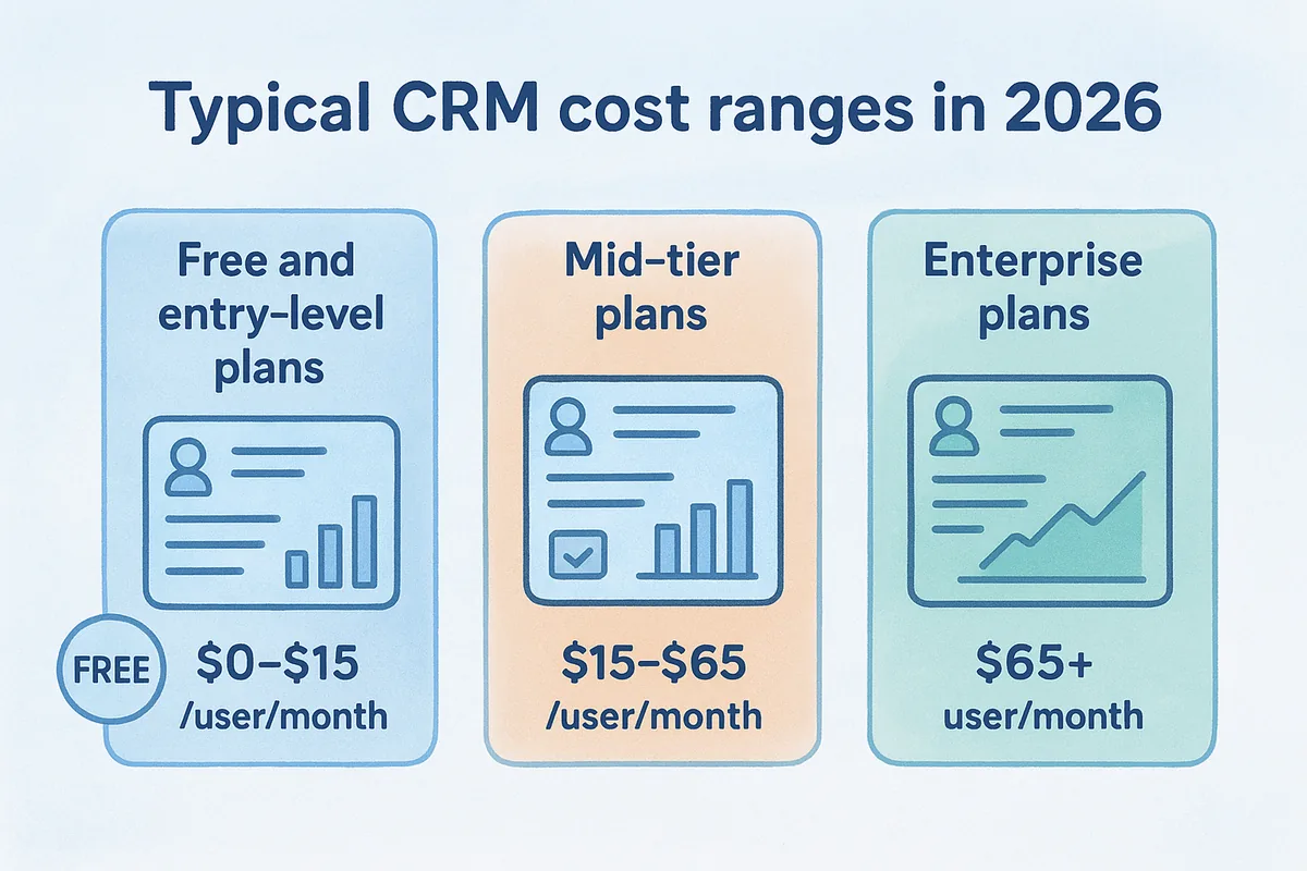 Typical CRM cost ranges in 2026