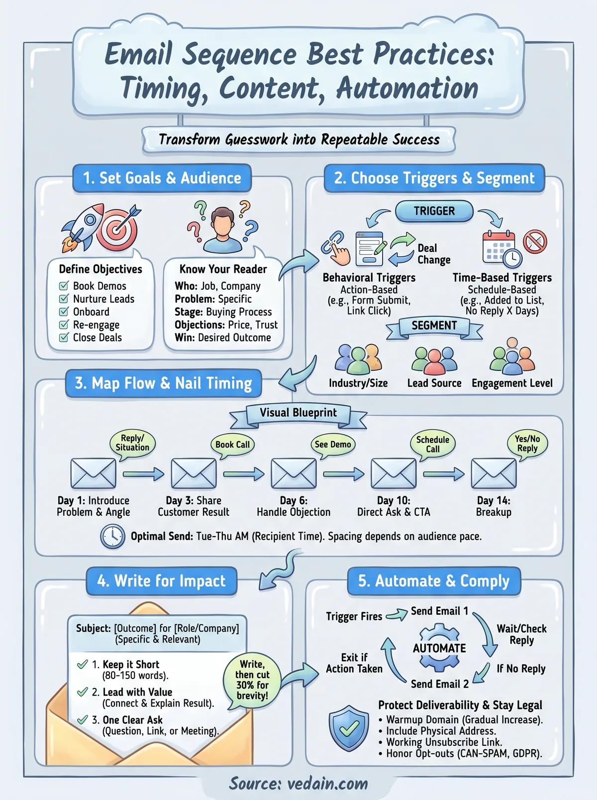 email sequence best practices infographic