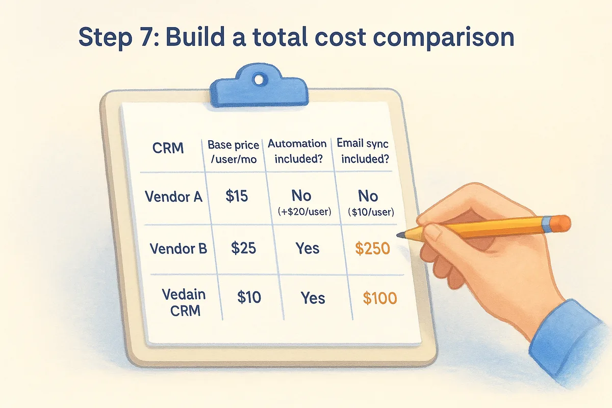 Step 7: Build a total cost comparison