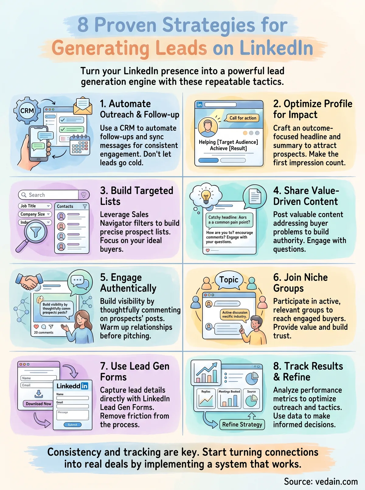how to generate leads on linkedin infographic