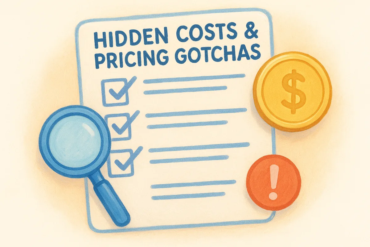 10. Hidden costs and pricing gotchas checklist
