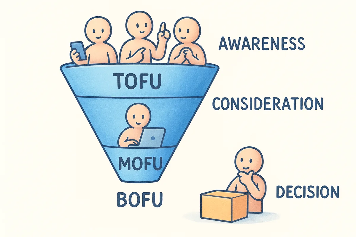 The stages of a buyer-focused funnel