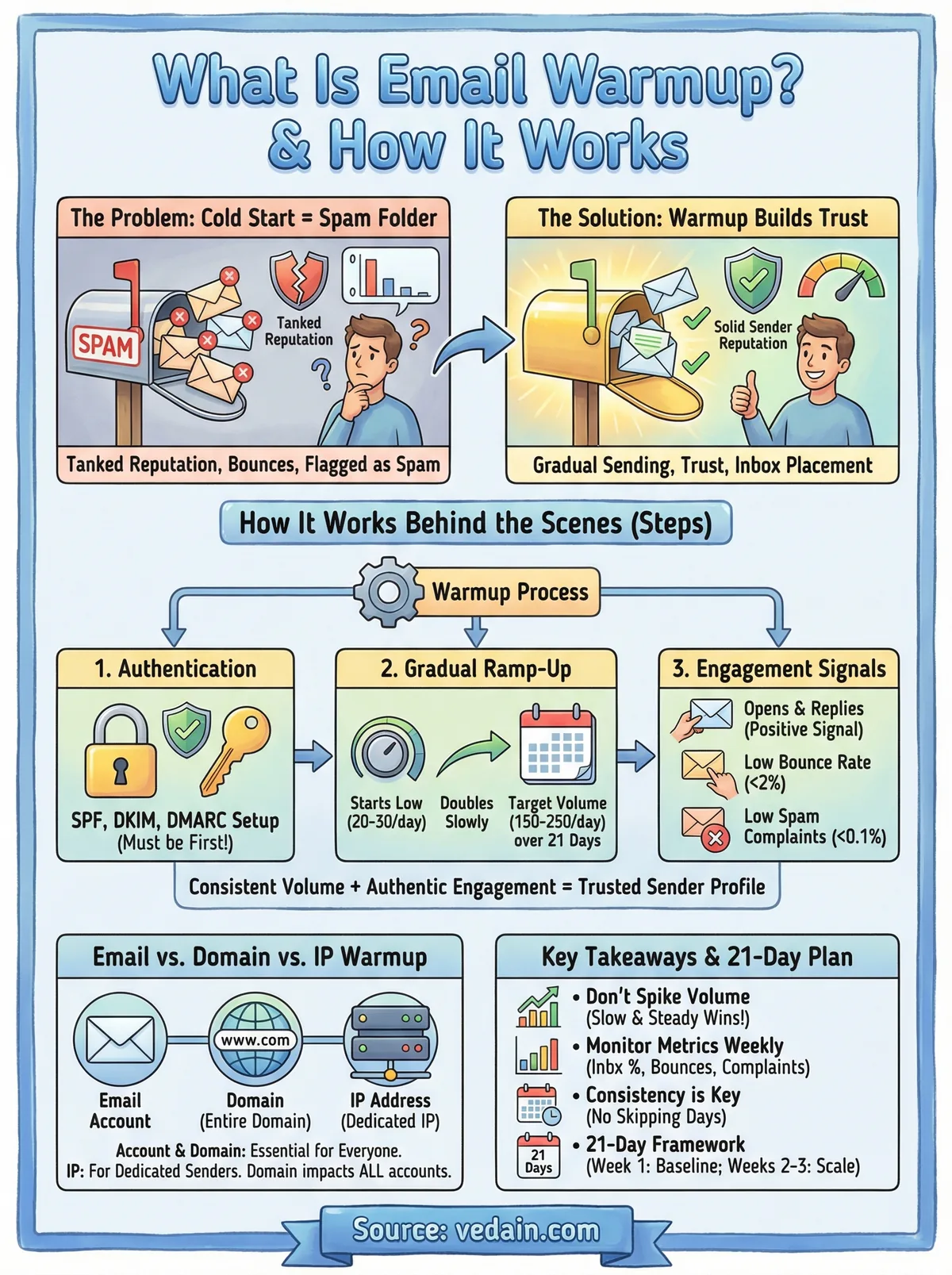 what is email warmup infographic