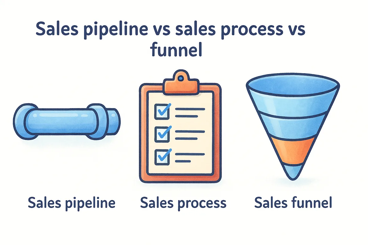 Sales pipeline vs sales process vs funnel